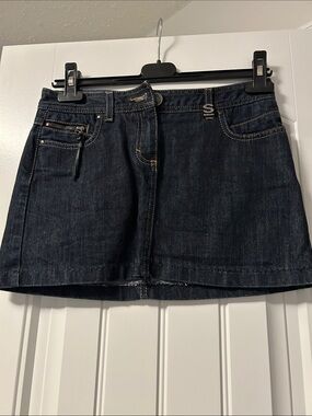Sisley Dark Blue Denim Mini Skirt